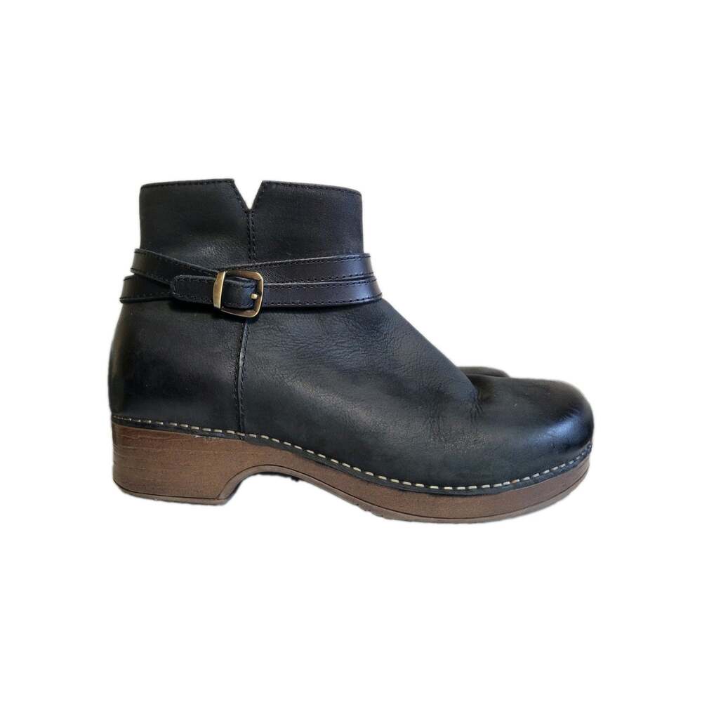 Dansko Brook Ankle Bootie Black Nubuck Size 38 US 7.5